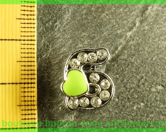 Pearl letter S heart N7 bandwidth rhinestone alphabet for bracelet