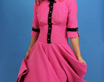 vintage pink 50s dress xs/s