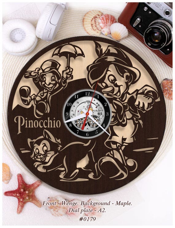 Pinocchio clock/Disney Wooden clock 0179/HDF plywood