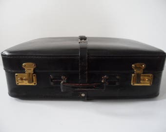 Vintage suitcase vulcanised fibre 60s, age case, black suitcase vintage suitcase Vulcanized fiber, 60's