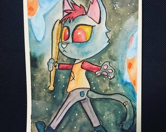 Night In The Woods Mae Watercolor