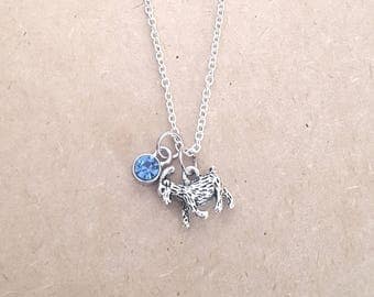 Tiny dairy goat necklace silver Capricorn goat jewelry