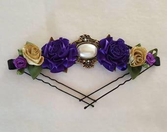 Purple and Gold Majestic Ballet Bun Pin