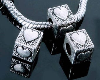 Pandora charm silver heart box charm bead for pandora charm bracelets and general jewellery making craft