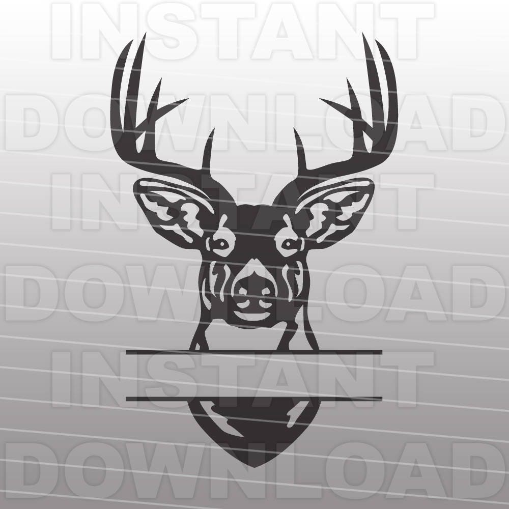 Download Buck Head Deer Hunting Monogram Split SVG File Cutting