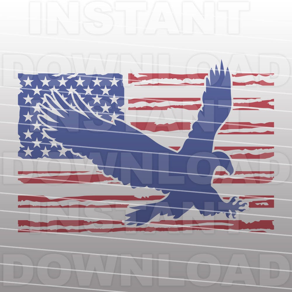 Download Patriotic Eagle SVG File,Distressed USA Flag SVG -Cutting ...