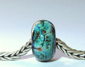 Luccicare Lampwork Bead - Nebula III - Lined with Sterling Silver