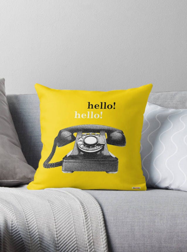 Decorative pillow cover Retro Pillow Cover Telephone