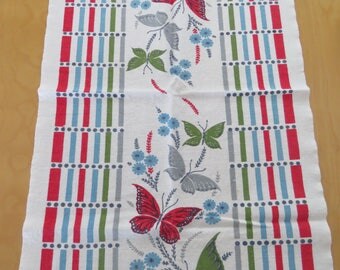 Vintage Kitcehn Tea Towel Startex Butterflies