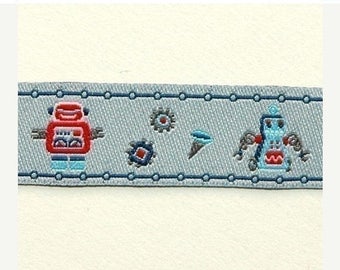 FINAL CLEARANCE SALE FarbenMix Robot Friends ribbon/sewing tape