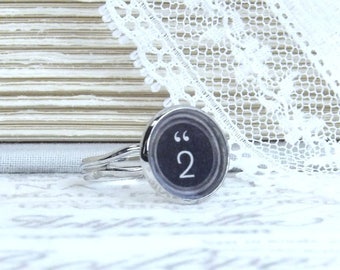 Number 2 Ring Typewriter Key Ring 2 Jewelry Typewriter Key Jewelry Gift For Her Under 10 Dollars