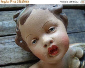 ONSALE Antique Santos Hand painted Cherub Angel Western Germany 42