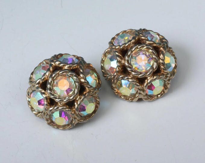 Sarah Coventry Dancing Magic Earrings AB Rhinestones Vintage