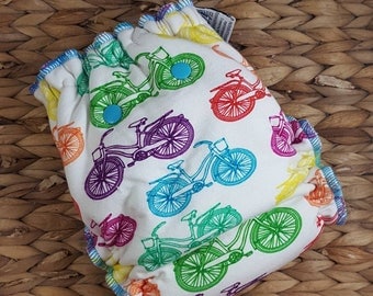 Get out and Pedal! Bikes - One Size (11-35#) Bamboo/OBV Fitted Cloth Diaper