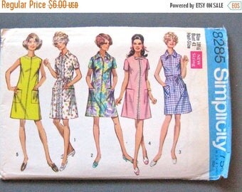 ON SALE Uncut 1960s Simplicity 8285 Dress in Misses' and Half-Sizes Vintage Sewing Pattern Bust 41