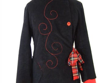 Veste Sadako noire écossaise