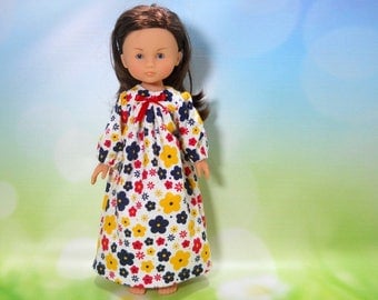 13 inch doll clothes made to fit dolls such as Corolle Les Cheries doll clothes, White Flower Nightgown , 08-2255