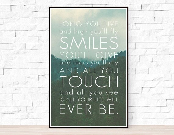 Pink Floyd Lyrics Quote Poster Breathe