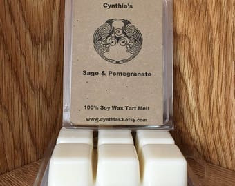 Sage & Pomegranate - Wax Tart Melts - 6 Pack Clamshell - Extra Strength