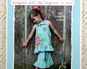 Sew Sensible 255555, Children's Boutique Sewing Pattern, Boutique Dress Top Sewing Pattern, Child Sizes 6 months to 6 years, Uncut