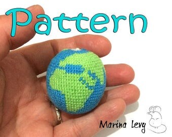 Crocheted Earth globe pattern, Blue planet, Our World