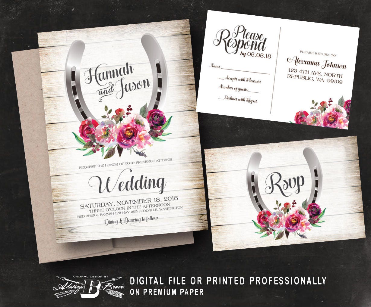Rustic Wedding Invitation Rustic Wedding Invitation
