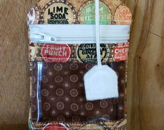 Notions pouch RF tea bag for knitting crochet storage