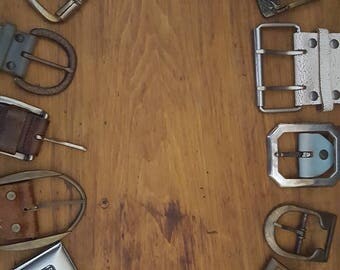 Salvaged belt buckles lot of 16 pieces