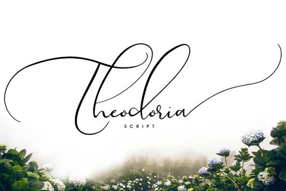 Calligraphy Font, Modern Calligraphy, Digital Fonts, Wedding Font, Invitation Font, Script Font, Digital Download, Theodoria