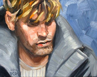 NYC Boy, 9x12 inches oil on canvas panel by Kenney Mencher