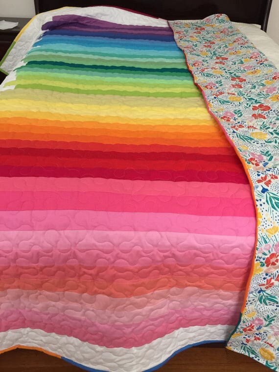 Quilt Line Art Abstract Twin Quilt Made to Order