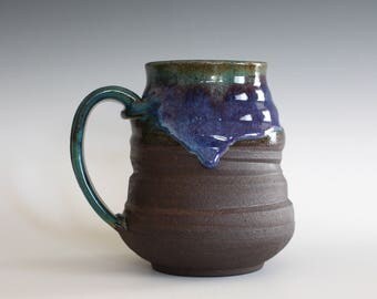 Pottery Coffee Mug, 20 oz, ceramic cup, hand thrown mug, stoneware mug, pottery mug, unique coffee mug, ceramics and pottery