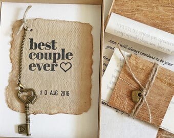 Custom Paper anniversary, 1st Anniversary gift for husband, One year wedding anniversary rustic gift for wife, Personalized love message