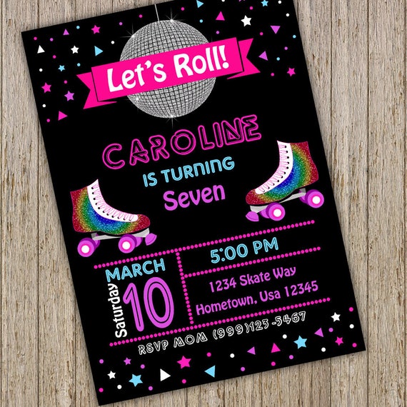 roller skating birthday party invitation roller skating invitations