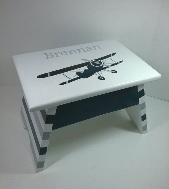Vintage Airplane Step Stool Airplane Nursery Decor