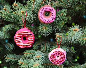 Donut christmas tree ornaments