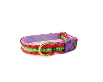 Mermaid Sparkle Dog Collar, Purple Ariel Dog Collar, Puppy Collar Girly Sparkle