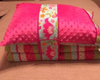Kindermat / Nap Mat Cover in Happy Owl and Bright Stripe