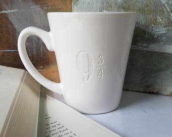 Harry Potter Mug 9 3/4 Engraved Coffee Cup, Book Lover Gift, Hogwarts Express, Harry Potter Gift, Unique Harry Potter Mug