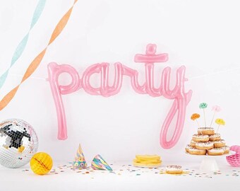 Pink Script Balloon, Party Word Balloon, Large Balloon Banner, Pink Baby Shower Decor, Girl's Birthday, Photo Props, Bridal Shower, Pastel