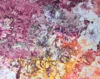 Hand Dyed Fabric, Ice Dyed Cotton Quilt Fabric, Fat Quarter (MB) #157