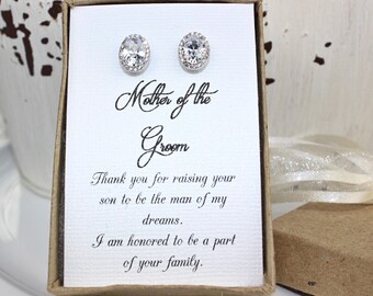 Mother of the Groom Gift Mother of the Groom Earrings Sterling Silver CZ Earrings Bridal Jewelry Wedding Jewelry Wedding Gift