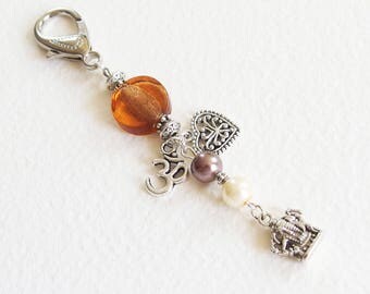 Bijou de Sac, Porte-Clés - Ethnique Ganesh - Perle Murano, Breloques Protection Coeur, Om, Ganesh - Bijou de créateur en pièce unique