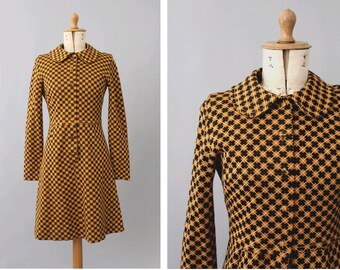 Fabulous Handmade 1960's Midaxi retro mod dress uk10/12 EC003
