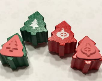 set of Tree and Ornament stamps, 12 mm (BB1/3)