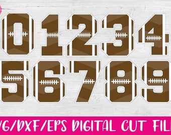 Football Numbers, SVG, DXF, EPS, Sports, Cut Files, Winter, Varsity, Vector, Vinyl, Silhouette, Cricut
