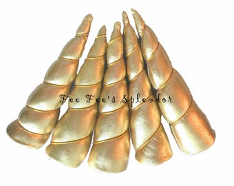 Unicorn horn - DIY - Unicorn hair accessory - 5" Gold horn