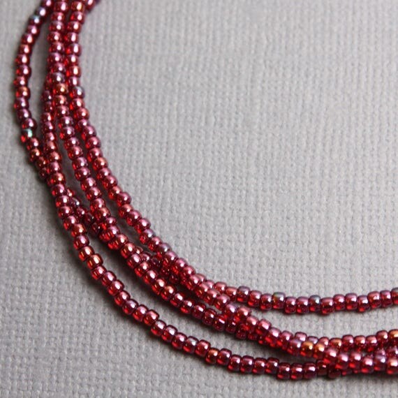 Pink Seed Bead Necklace Pink Seed Bead Single Strand