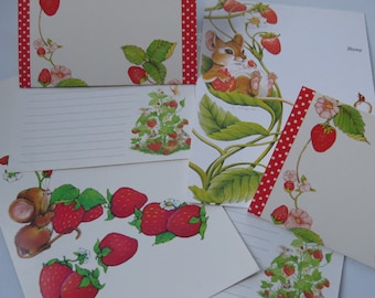 Vintage Stationery Colletion - Strawberries and Mice