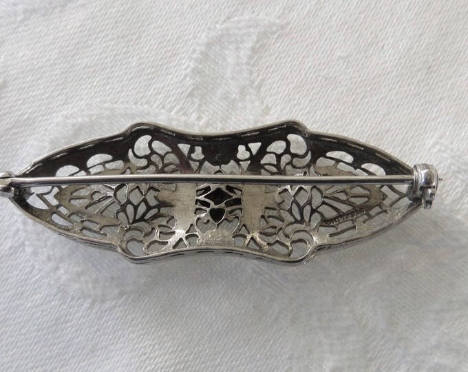 Antique Art Deco Brooch, 1920s Filigree Pin, Vintage Art Deco Jewelry, Antique Wedding Jewelry, Vintage Bridal Jewelry, Antique Brooch